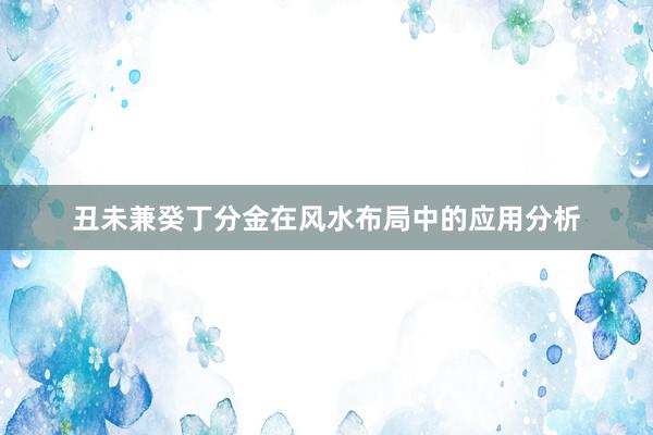 丑未兼癸丁分金在风水布局中的应用分析