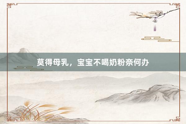 莫得母乳，宝宝不喝奶粉奈何办