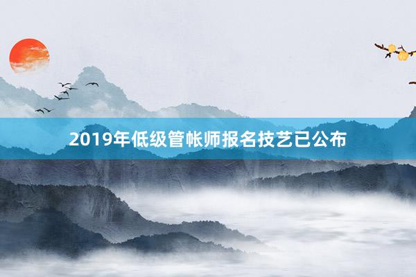 2019年低级管帐师报名技艺已公布