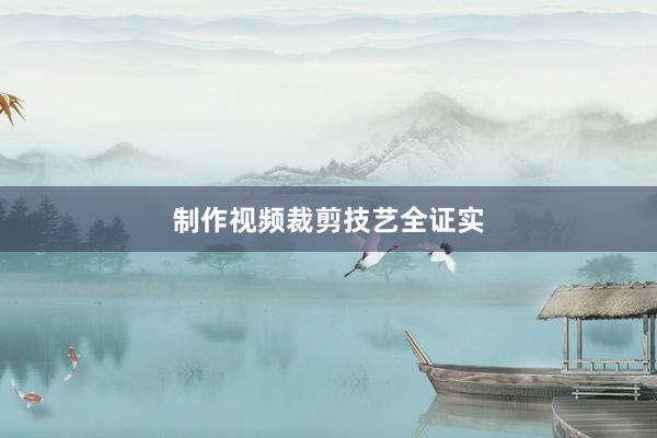 制作视频裁剪技艺全证实